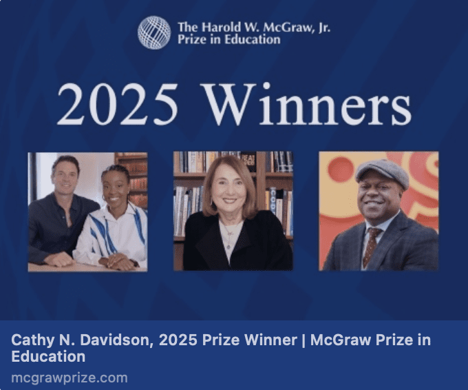 2025 Winners of the McGraw Prize in Education