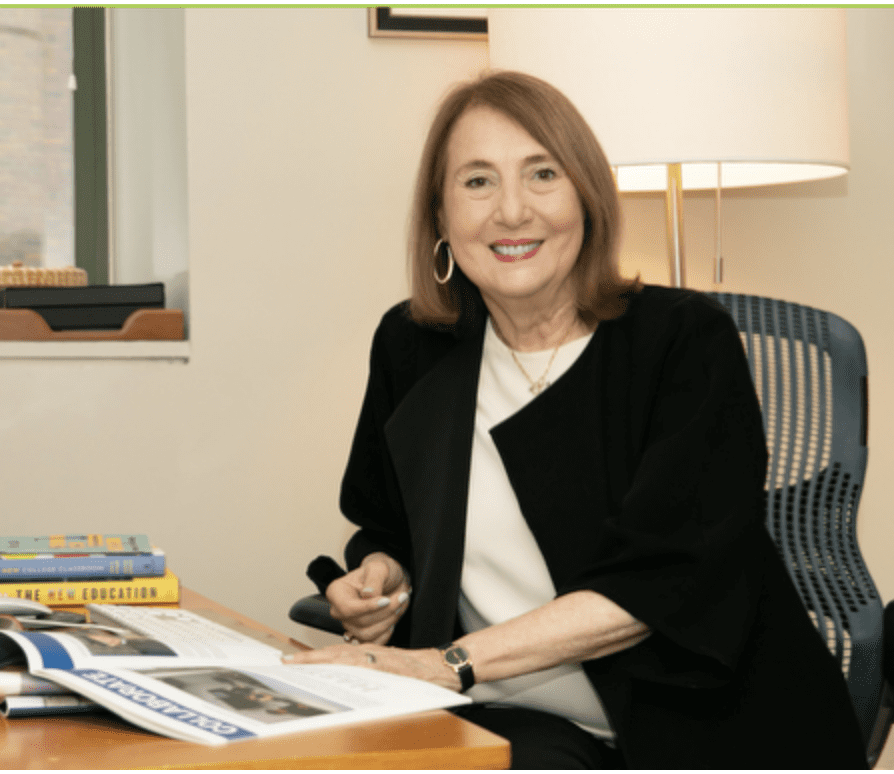 Cathy in her office at the Graduate Center