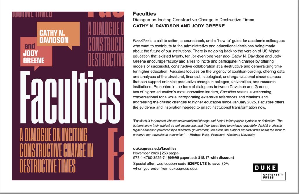 Ad for Faculties w 30% off discount code for pre-orders